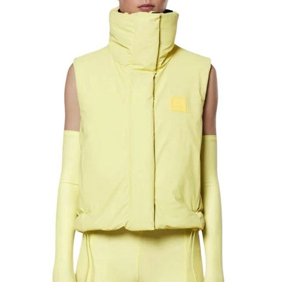 Rains Loop W Puffer Vest Straw Yellow Large Nwt